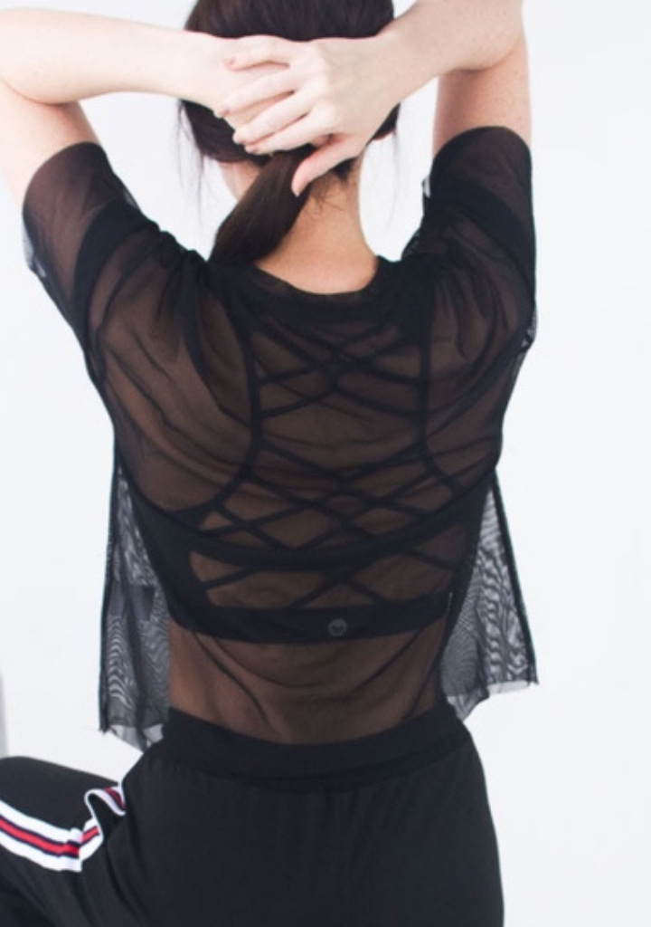 Black Mesh Tee