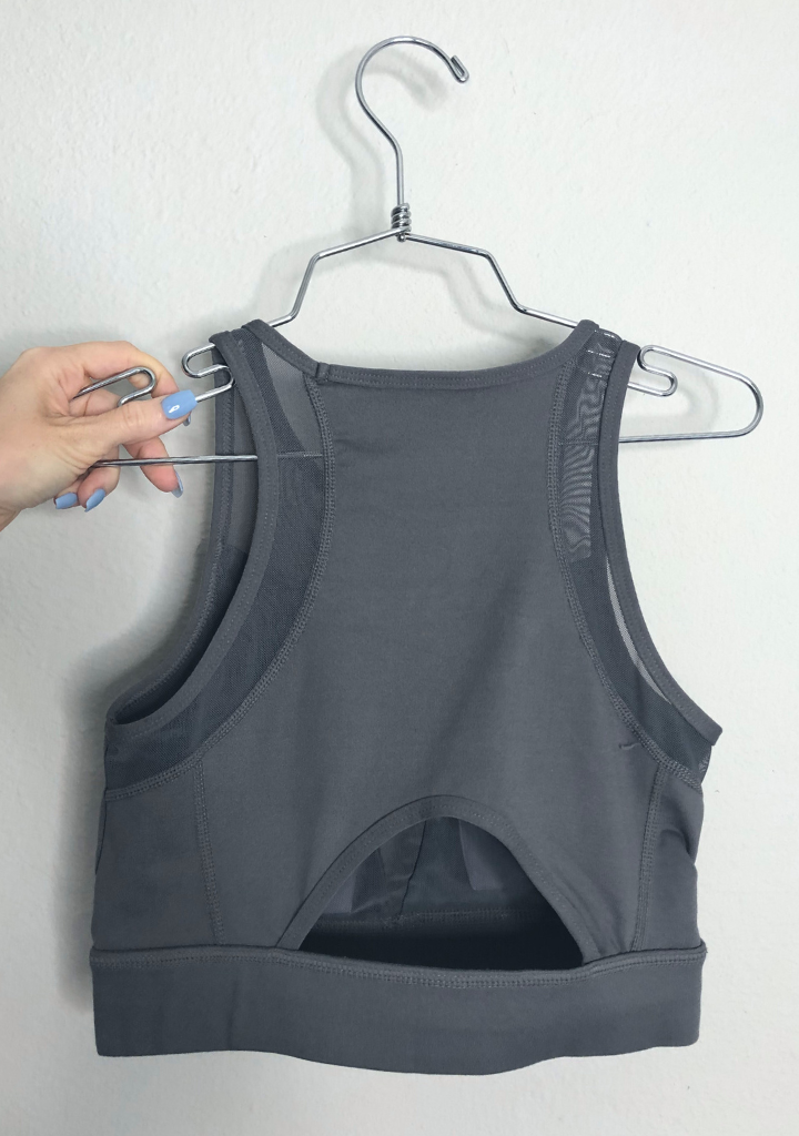 Grey Lace Up Sports Bra