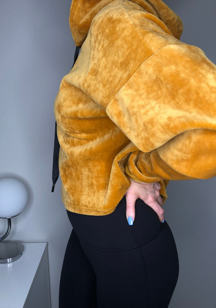 Velvet Crop Top Hoodie
