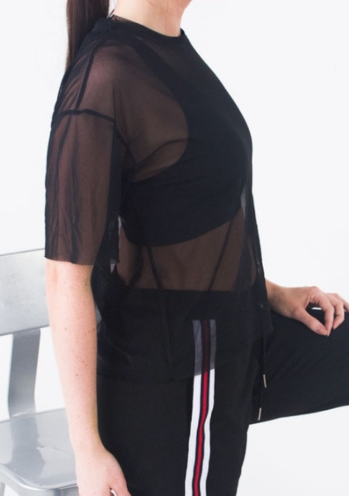 Black Mesh Tee