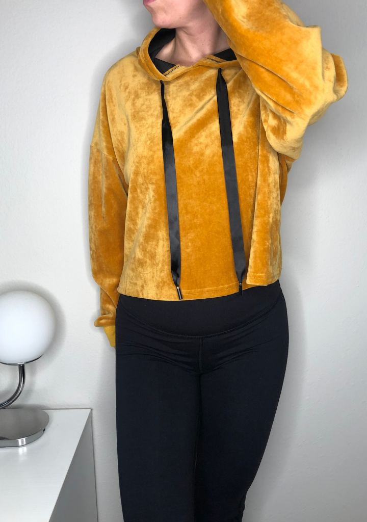 Velvet Crop Top Hoodie