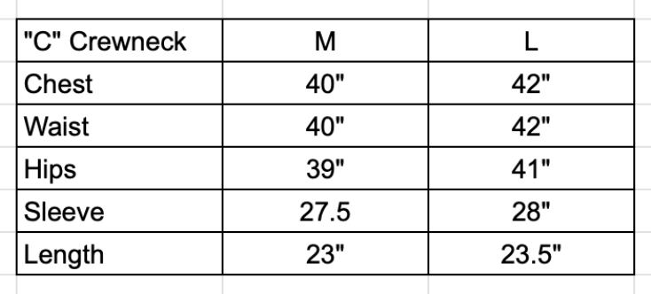 Handmade "C" Crewneck Sweatshirt