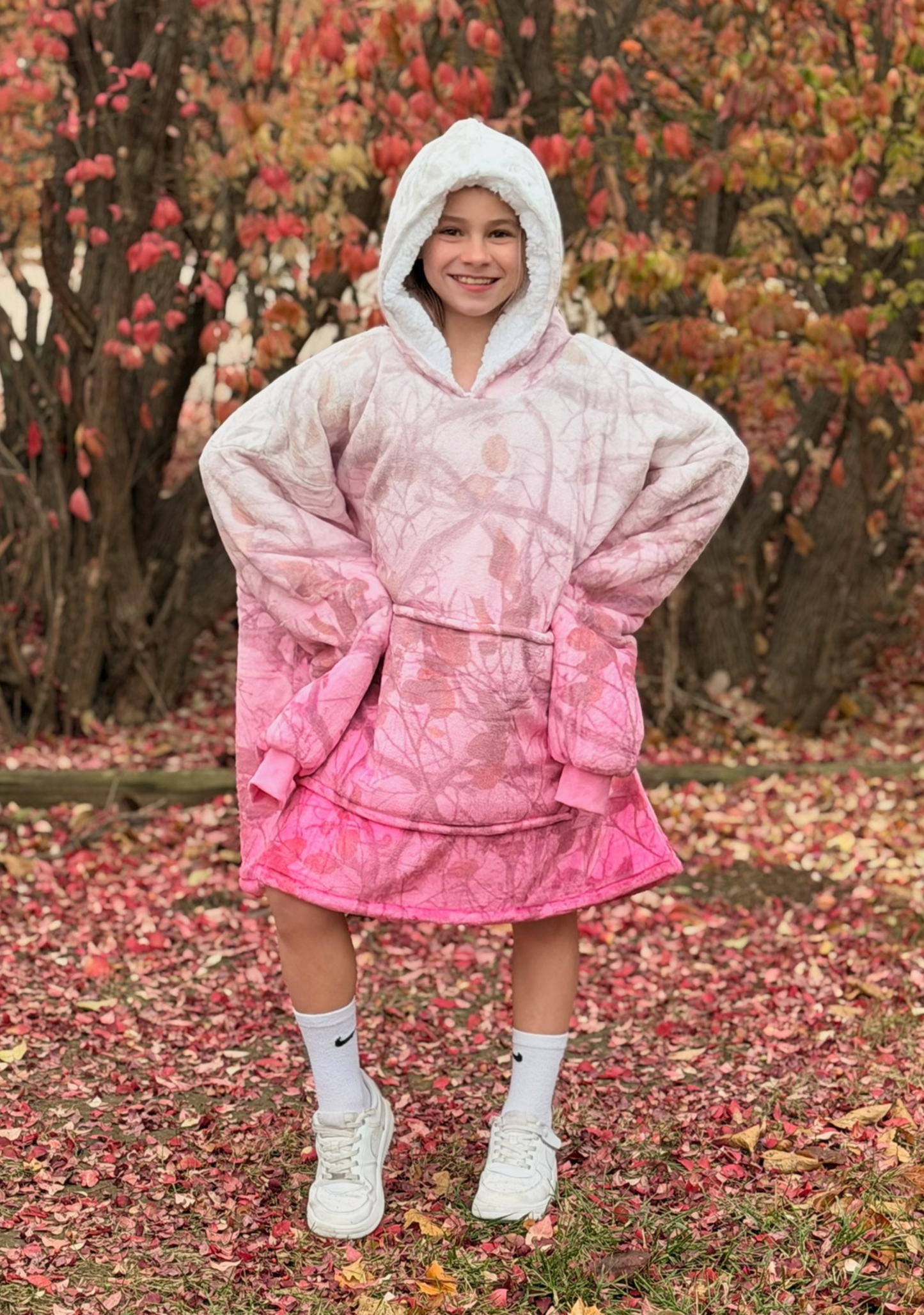 Pink Camouflage Blanket Hoodie