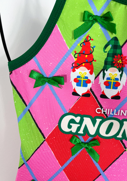 Chillin' With My Gnomies Ugly Christmas Leotard
