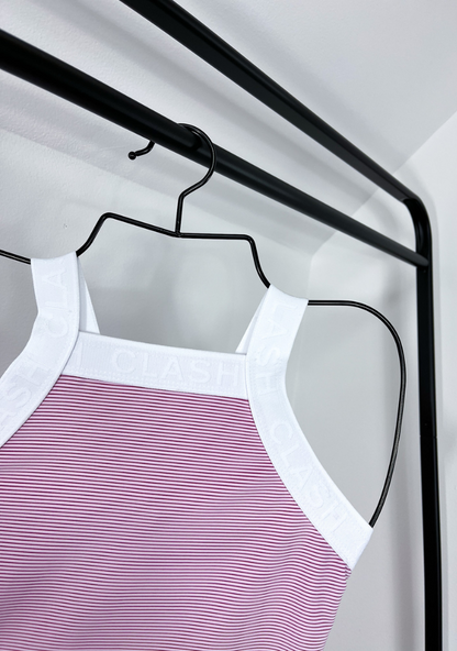 CLASH Signature Pink Ribbed Leotard