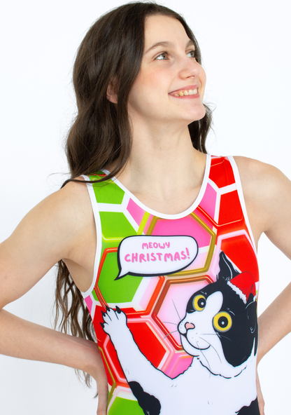 Meowy Christmas Ugly Christmas Leotard