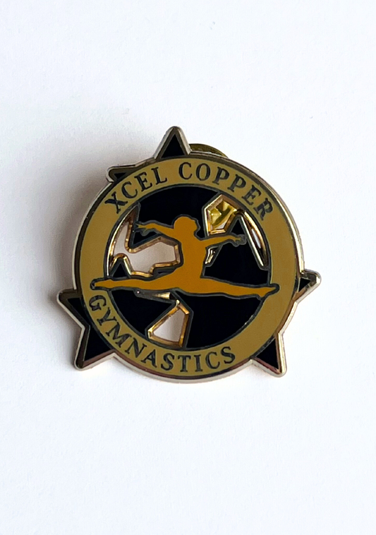 Xcel Copper Gymnastics Lapel Pin