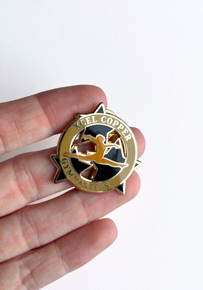 Xcel Copper Gymnastics Lapel Pin