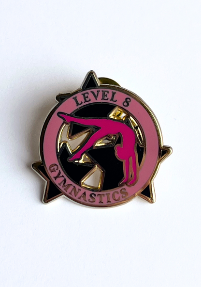 Level 8 Gymnastics Lapel Pin