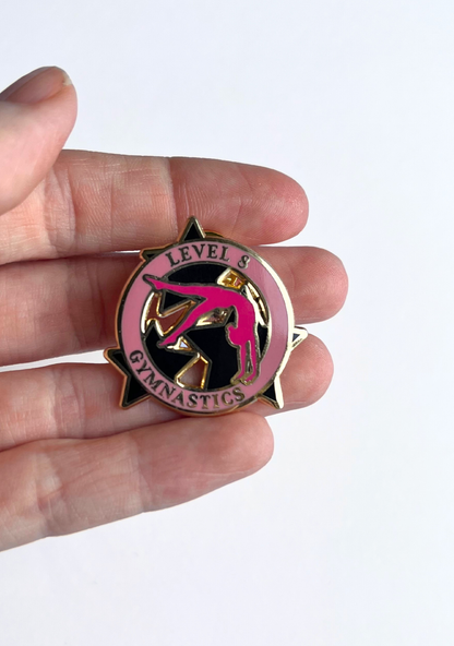 Level 8 Gymnastics Lapel Pin
