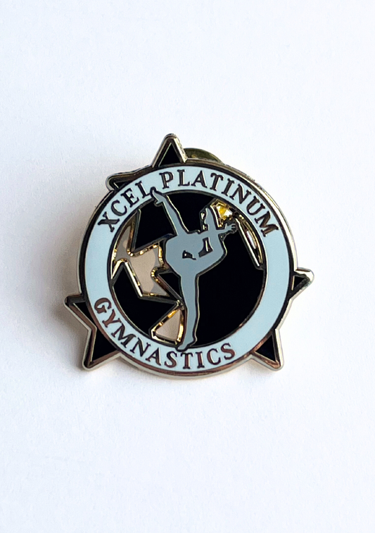 Xcel Platinum Gymnastics Lapel Pin