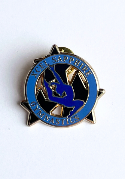 Xcel Sapphire Gymnastics Lapel Pin