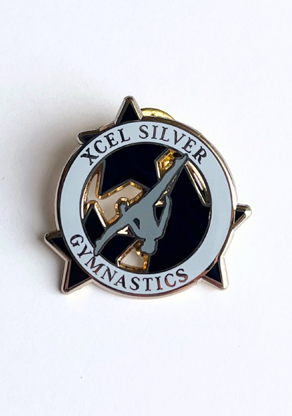 Xcel Silver Gymnastics Lapel Pin