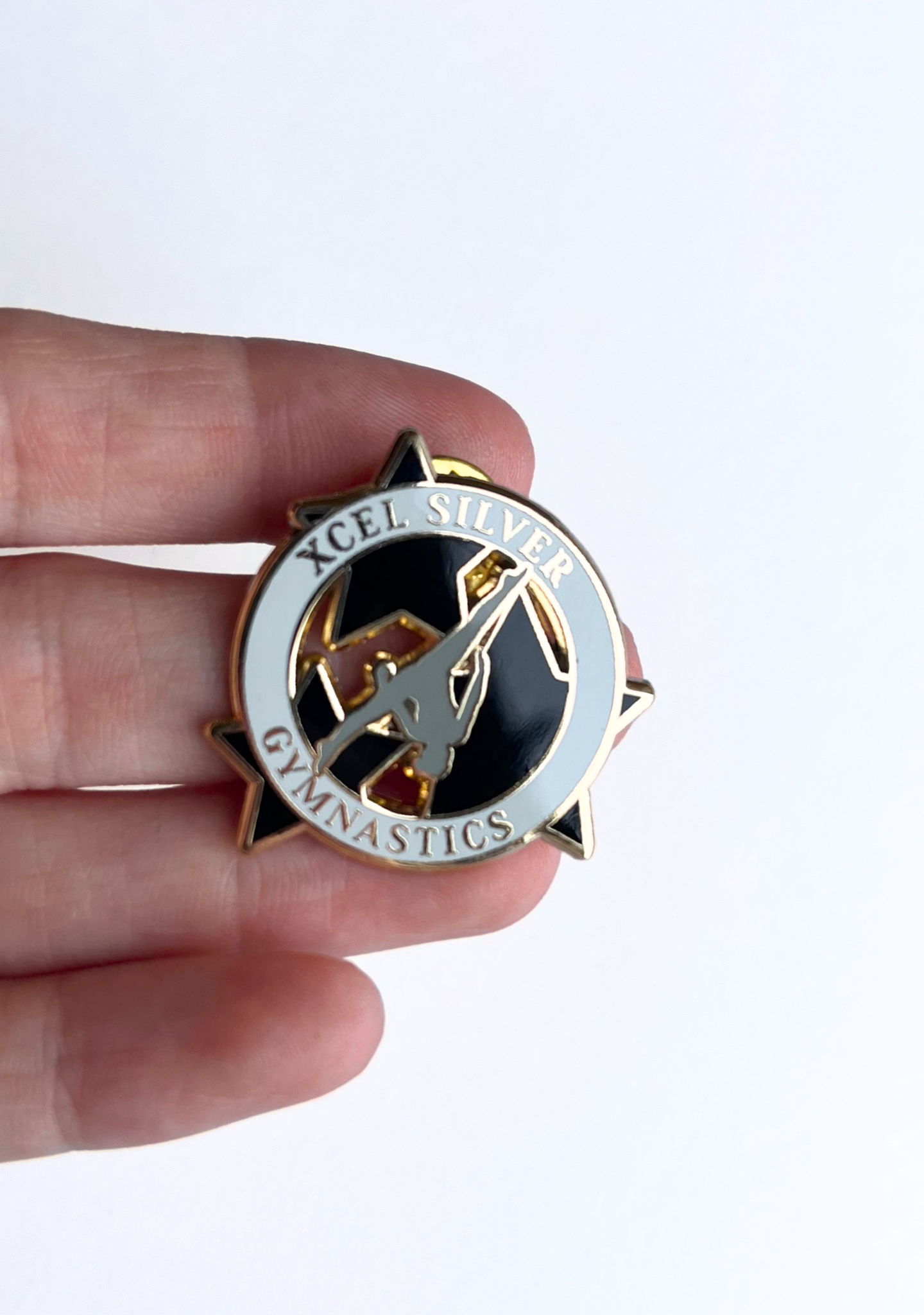 Xcel Silver Gymnastics Lapel Pin