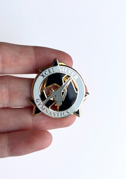 Xcel Silver Gymnastics Lapel Pin