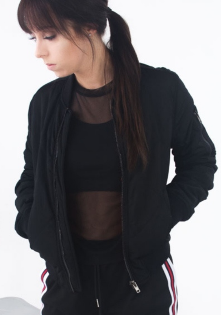 Quilted Black Zip Up Jacket