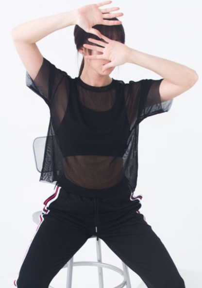 Black Mesh Tee
