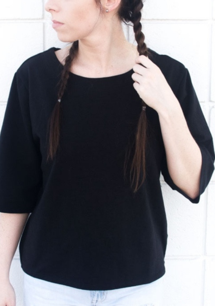 Black Lace Up Shirt