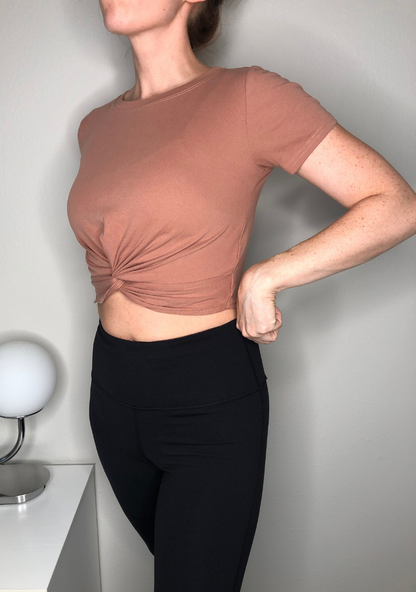 Tan Knot Crop Top