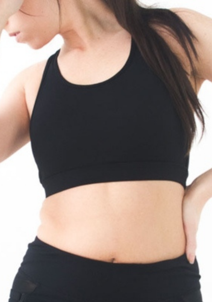 Black Lace Up Sports Bra
