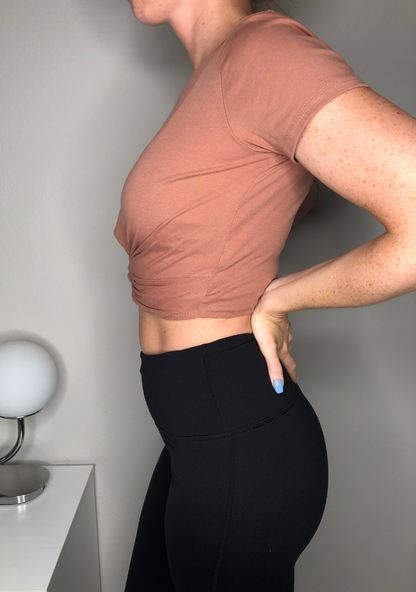 Tan Knot Crop Top