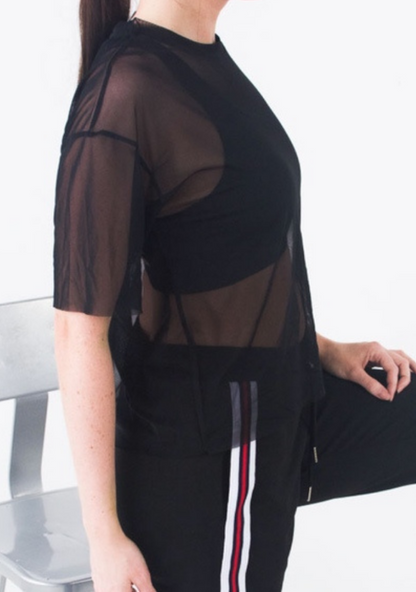 Black Mesh Tee