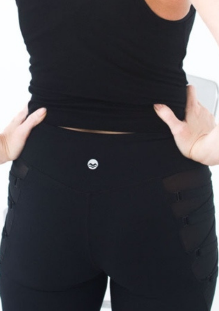 7/8 Lace Up Black Leggings